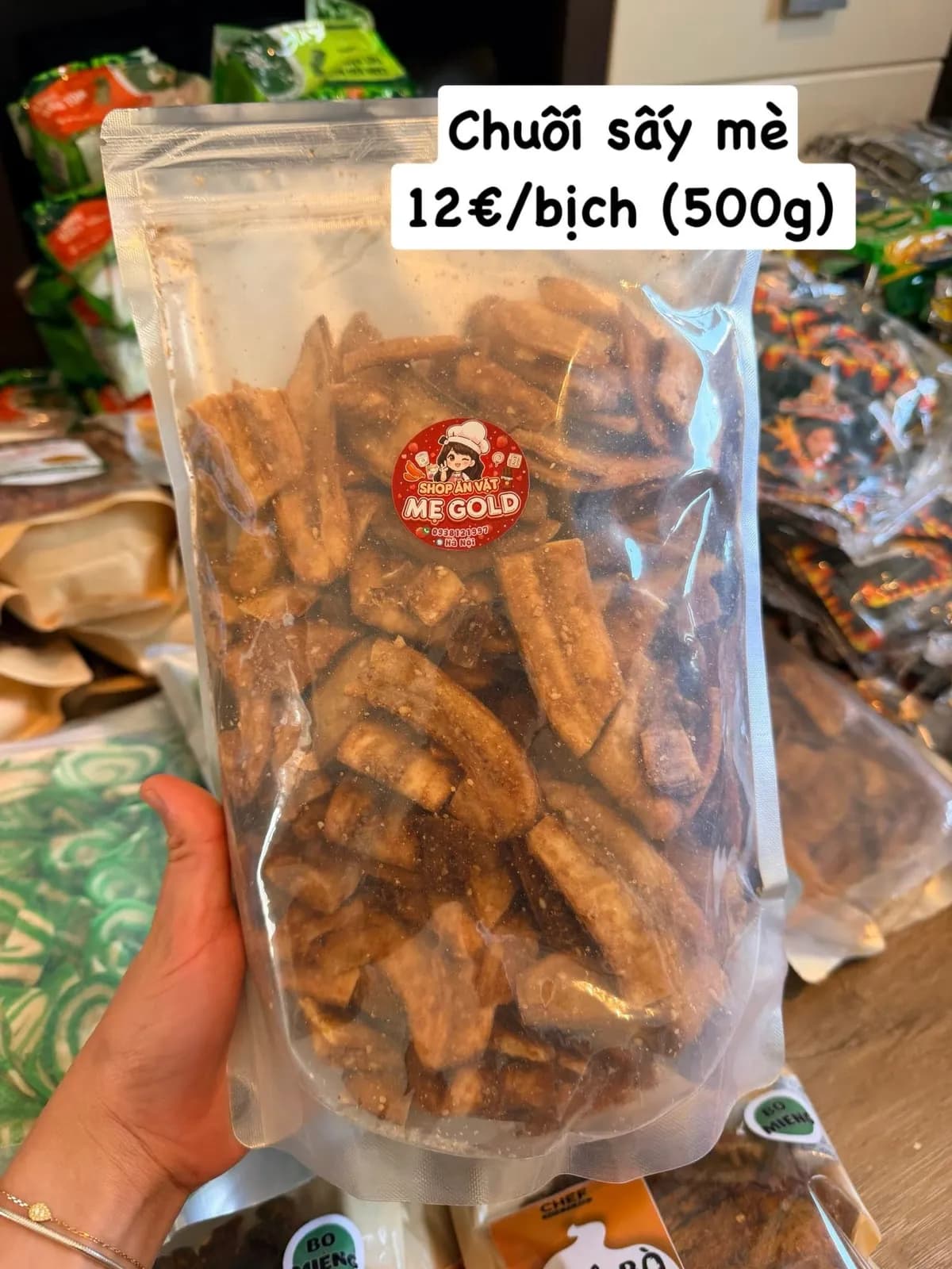 Chuối sấy mè (500gr) 1