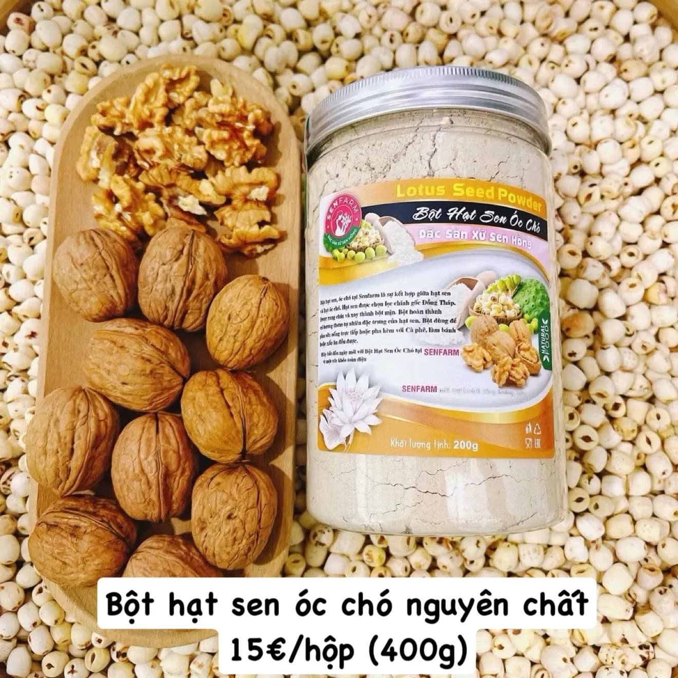 Bột hạt sen óc chó ( hộp 400gr) 1