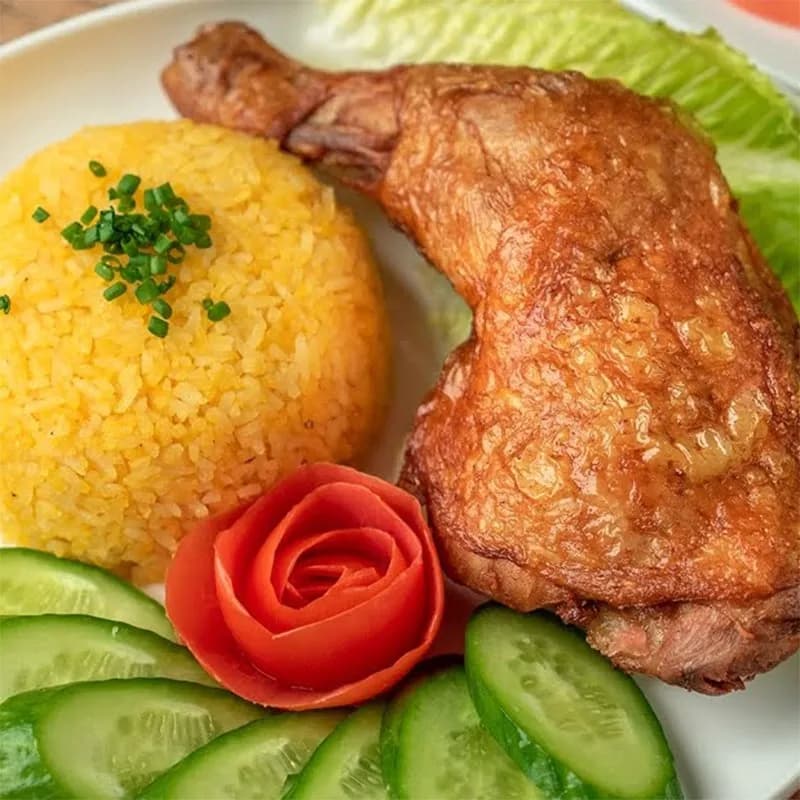 Cơm gà xối mỡ 1