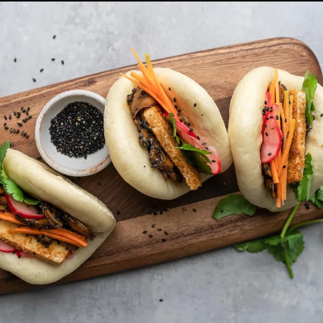 Bánh bao burge - tofu 1