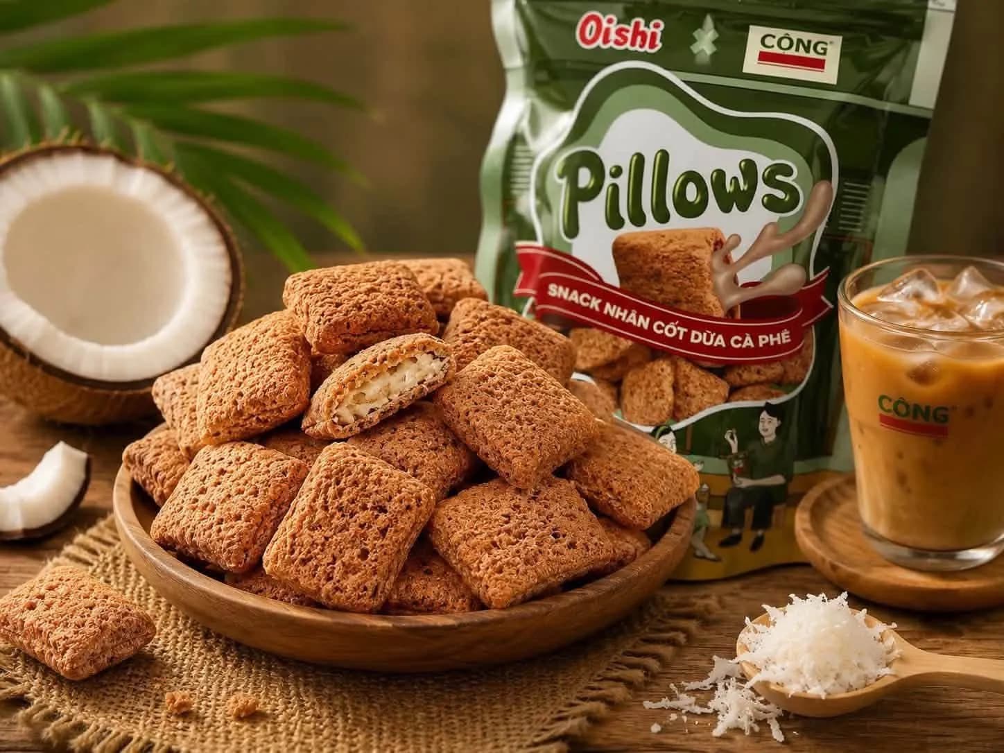PILLOWS NHÂN CỐT DỪA CÀ PHÊ