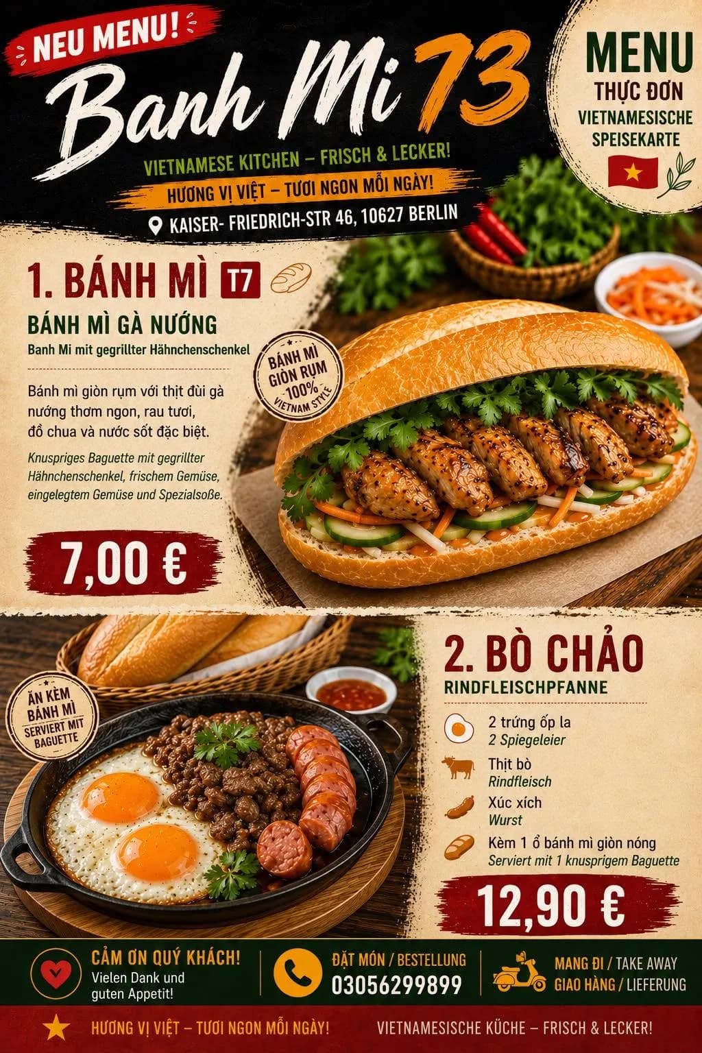 Bánh mì gà nướng