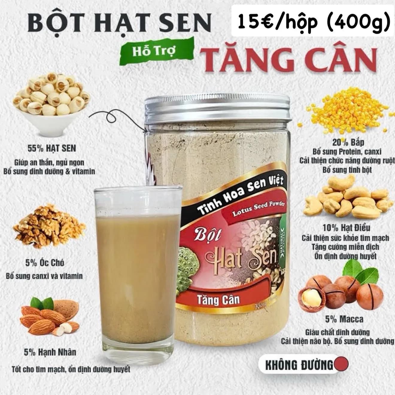 Bột hạt sen ( hộp 400gr) 1