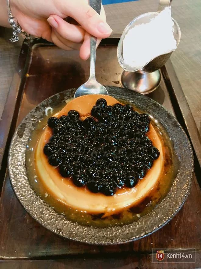 Bánh flan trân châu
