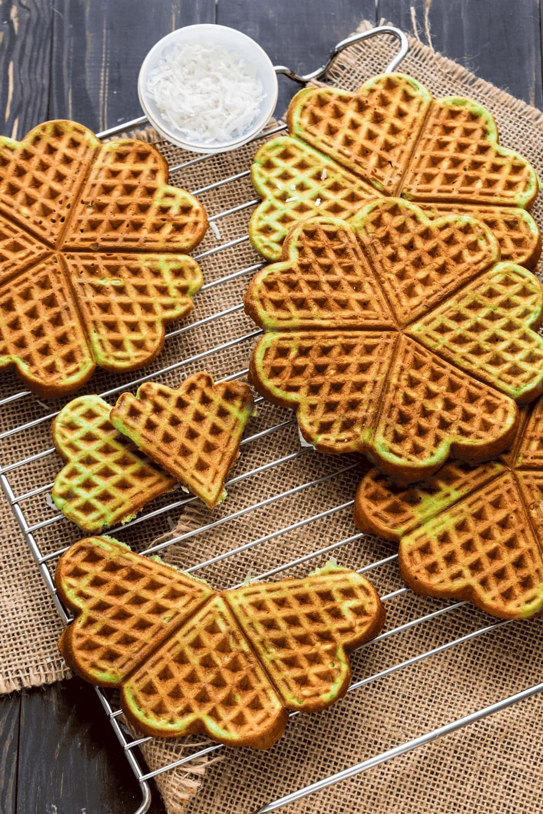 Pandan waffles 1
