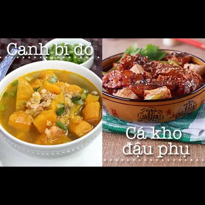 Cá kho-canh bí